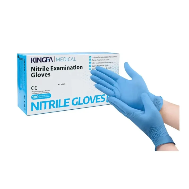 قفازات نيتريل Kingfa Medical – أزرق بدون بودرة