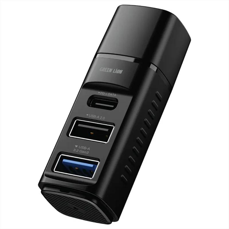 موزع USB-C Green Lion ثلاثة في واحد – بيانات 10Gbps وPD100W