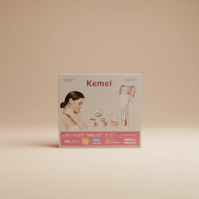 جهاز عناية نسائي Kemei KM-6053 – طقم 6 في 1 بشاشة LED