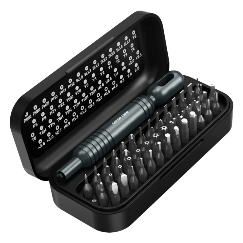 طقم مفكات دقة Green Lion GMS-55 – مقبض و54 رأس CR-V