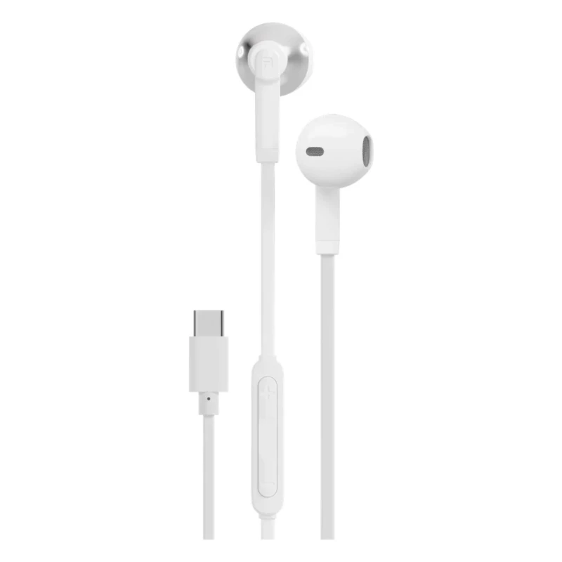 سماعات أذن سلكية Porodo Soundtec Trace – USB-C وميكروفون مدمج أبيض