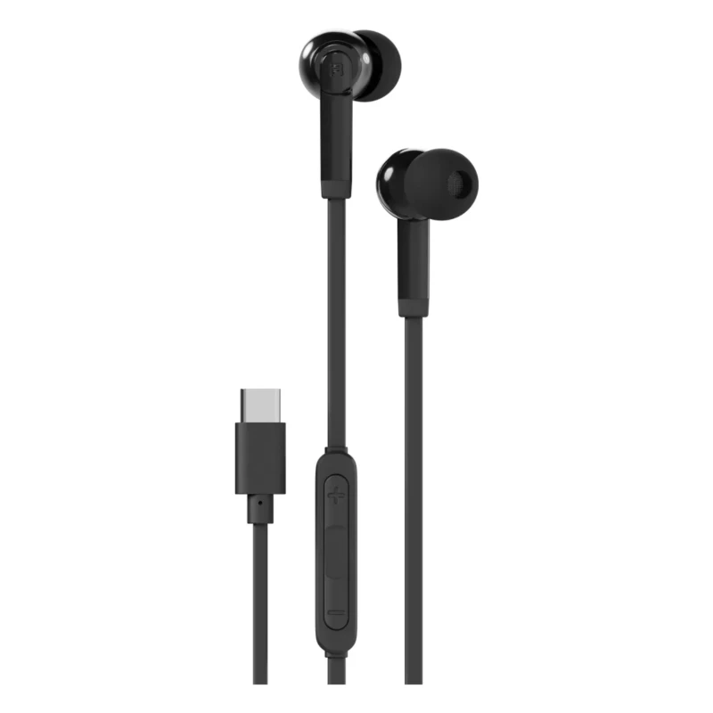 سماعات أذن سلكية Porodo Soundtec Ray – داخل الأذن مع USB-C اسود