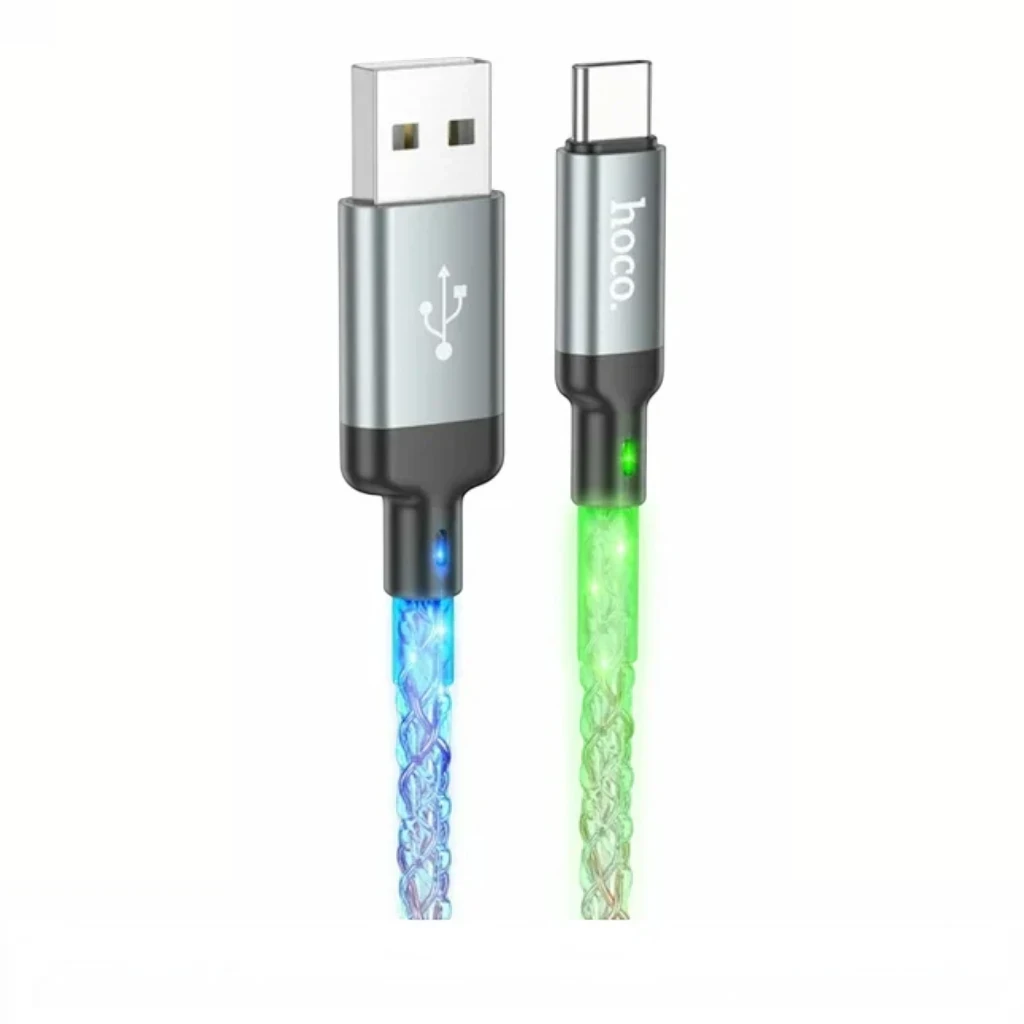 كابل شحن HOCO U112 Shine USB إلى Type-C مضيء – تيار 3A