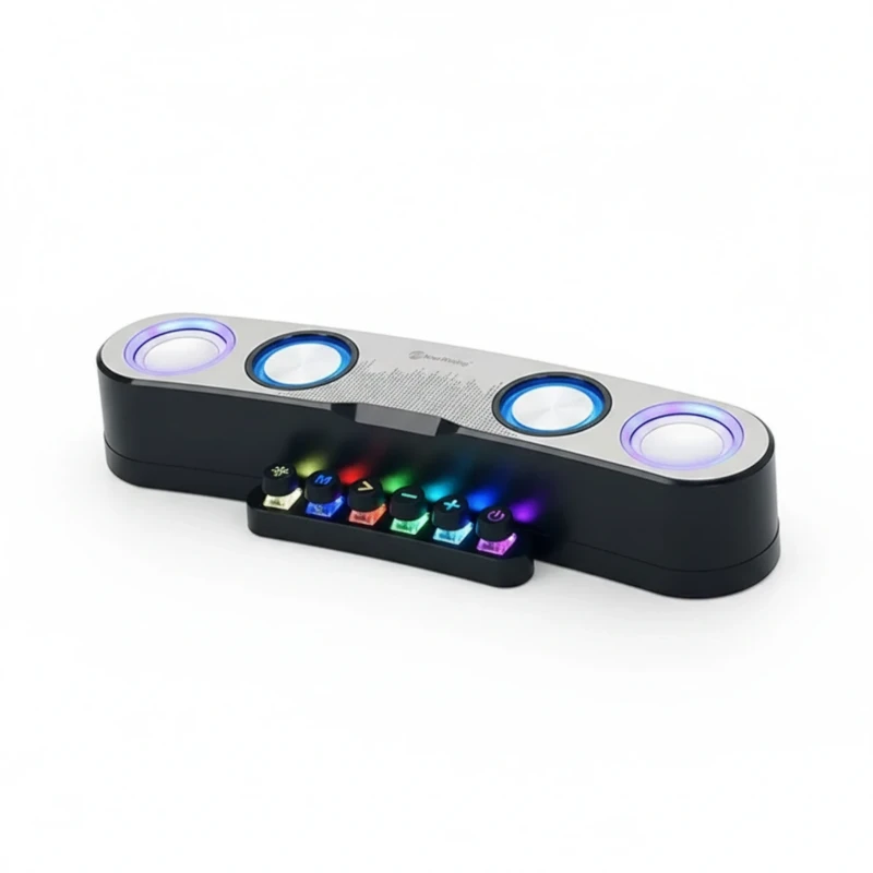 سبيكر بلوتوث NR-555 بقدرة 10 واط وإضاءة RGB