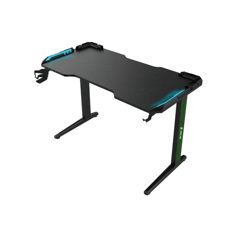 مكتب ألعاب Green Lion RGB Gaming Desk – إضاءة وحامل كوب