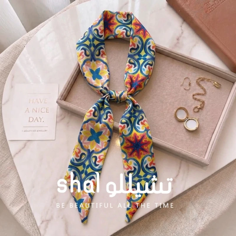 فولار ساتان نسائي منقوش