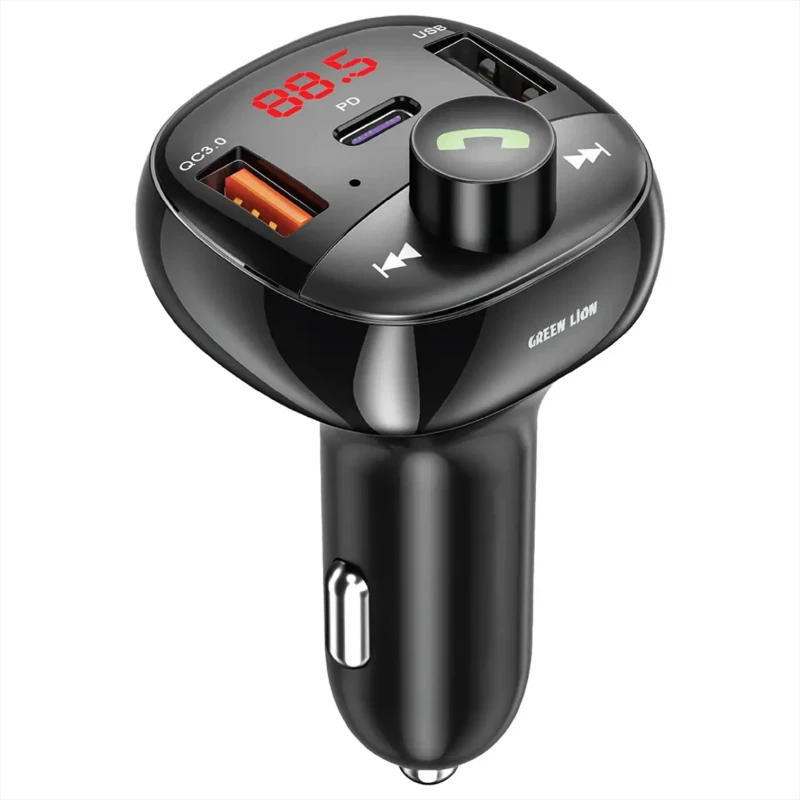 شاحن سيارة Green Lion Flux Drive – مرسل FM وشحن PD 30W