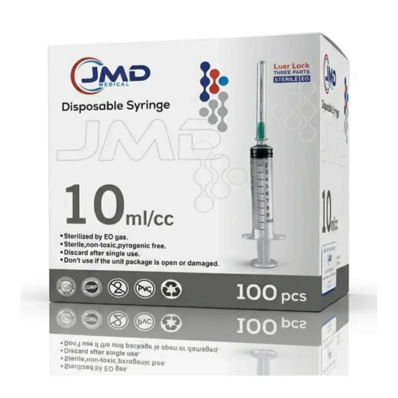 سرنغات طبية JMD سعة 10 مل – علبة 100 سرنغ