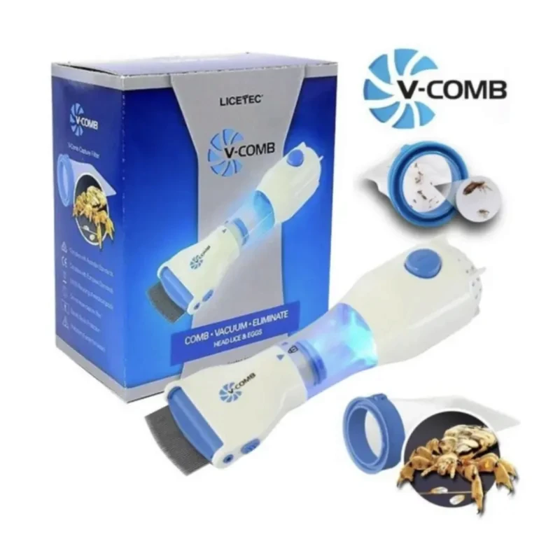 جهاز إزالة القمل V-Comb – مشط شفط مع فلتر تبديل