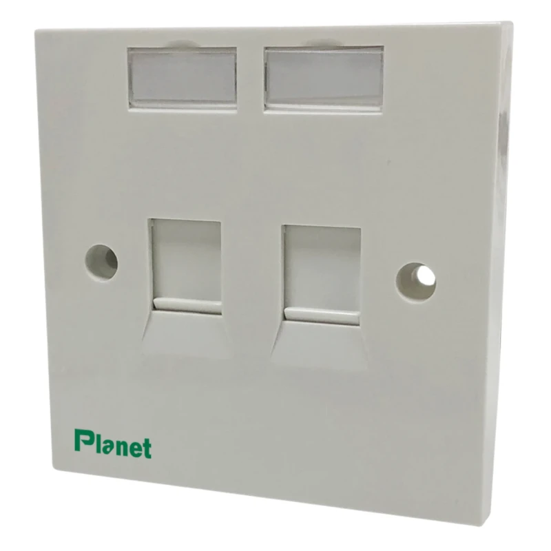 واجهة مأخذ Planet 2 منفذ – مقاس 86 × 86 مم، زاوية 90°