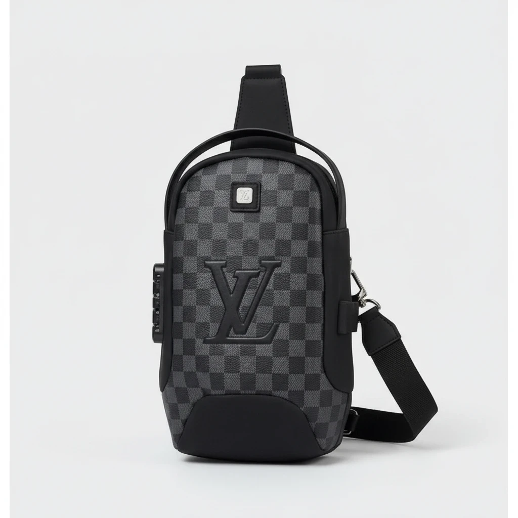 حقيبة صدر رجالي Louis Vuitton كاروهات – قفل سري ومنفذ USB