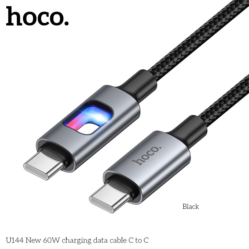 كابل شحن وبيانات Hoco U144 من Type-C إلى Type-C – قدرة 60 واط