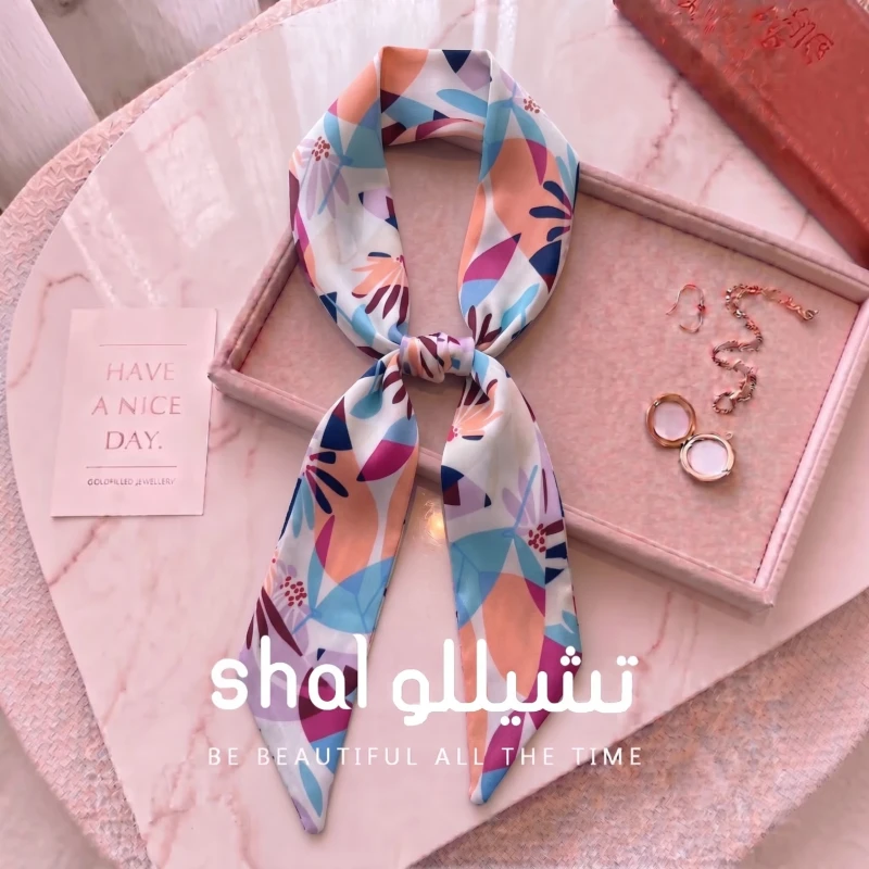 فولار ساتان نسائي منقوش