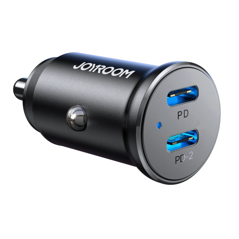 شاحن سيارة Joyroom JR-CCN06 – منفذا USB-C و30W