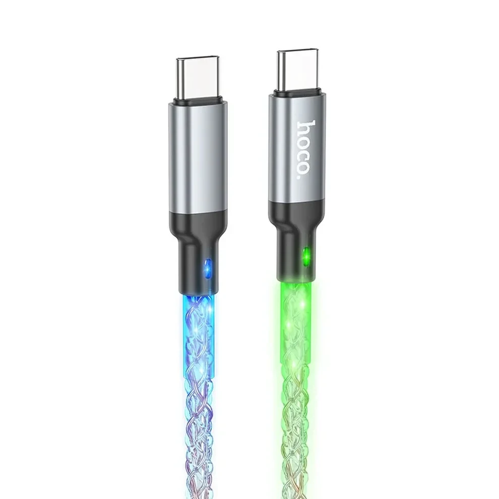 كابل شحن HOCO U112 Shine USB-C – قدرة 60 واط وتصميم مضيء