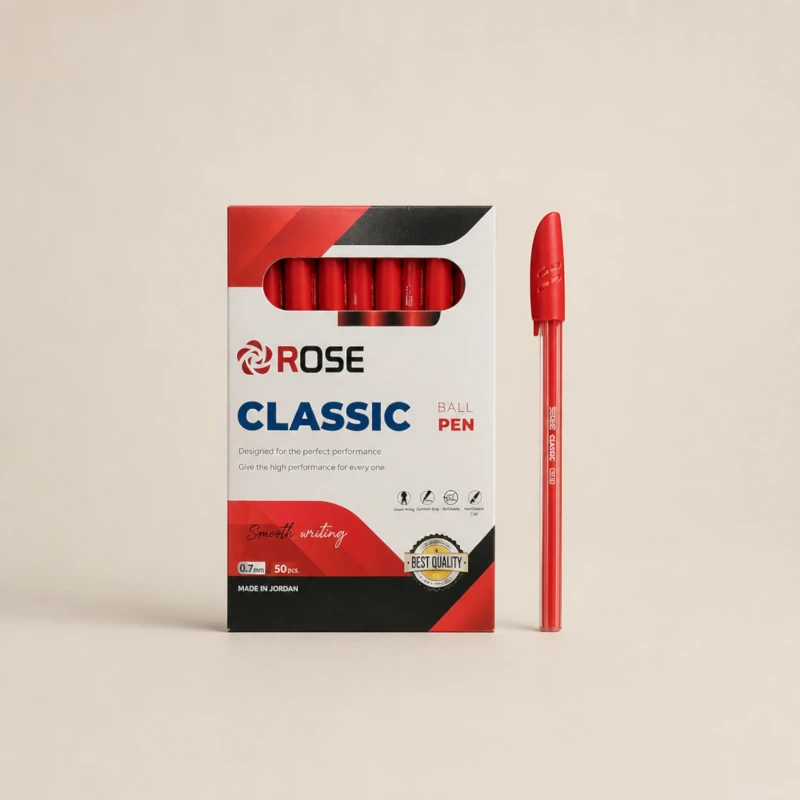 أقلام حبر جاف ROSE Classic 0.7 مم – 50 قلمًا