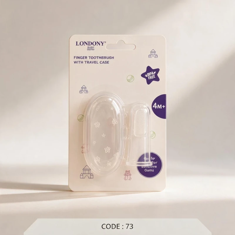 فرشاة أسنان إصبعية للأطفال LONDONY مع علبة سفر – code: 73