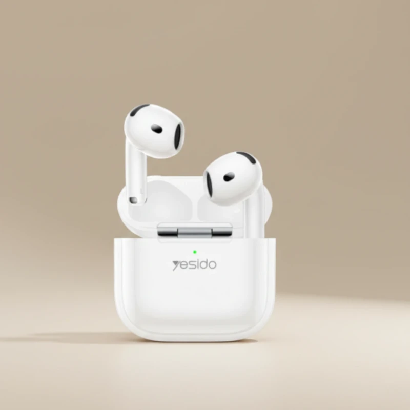 سماعة بلوتوث لاسلكية YESIDO TWS31 تقنية Bluetooth 5.4 وبطارية حتى 20 ساعة – أبيض