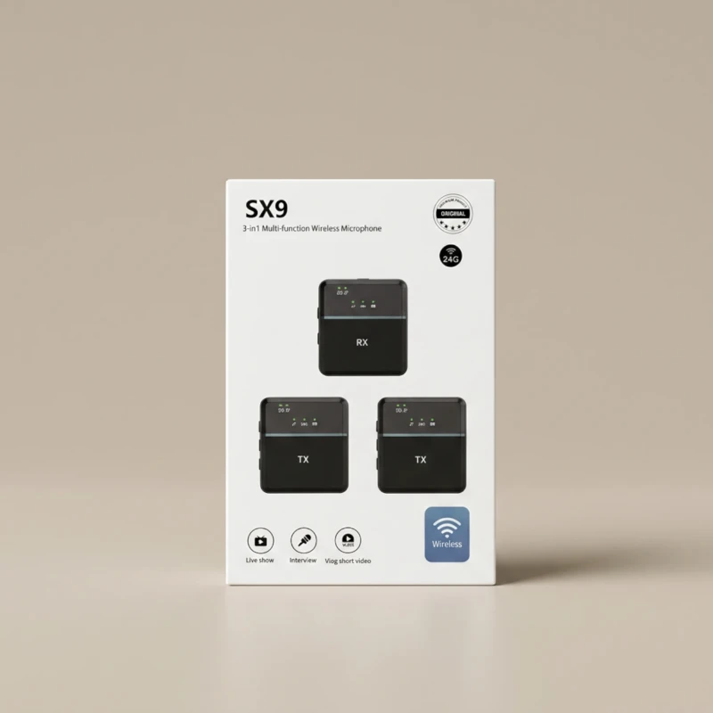 ميكروفون لاسلكي SX9 ‏3 في 1 – اتصال 2.4G متعدد الوظائف