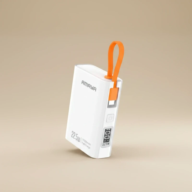 باور بانك Amaya APB-FD50 سعة 10000mAh مع كابل Type-C مدمج بقدرة 22.5W