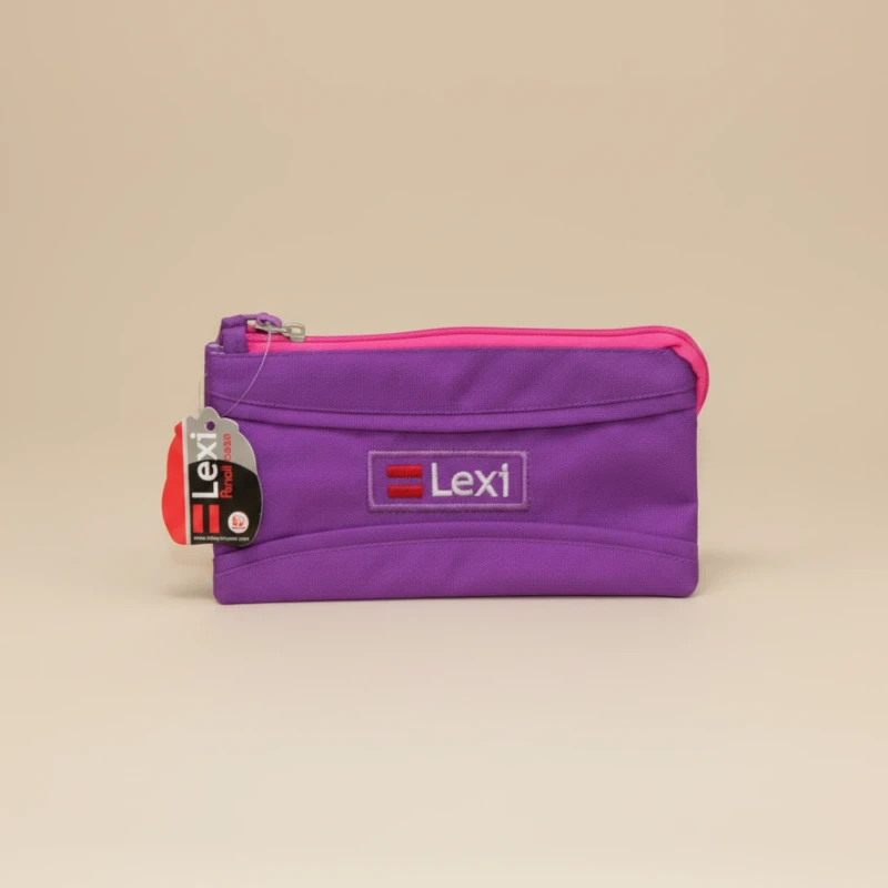 مقلمة Lexi مدرسية قماشية سحّاب واحد بتصميم سادة وانيق