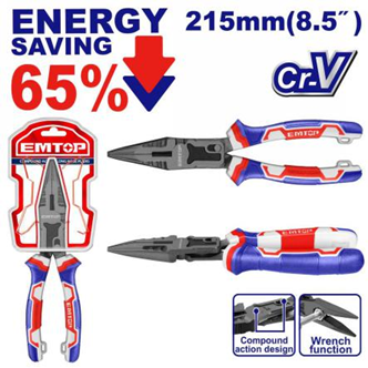 Compound action long nose pliers-بانسة بوز رفيع صناعي