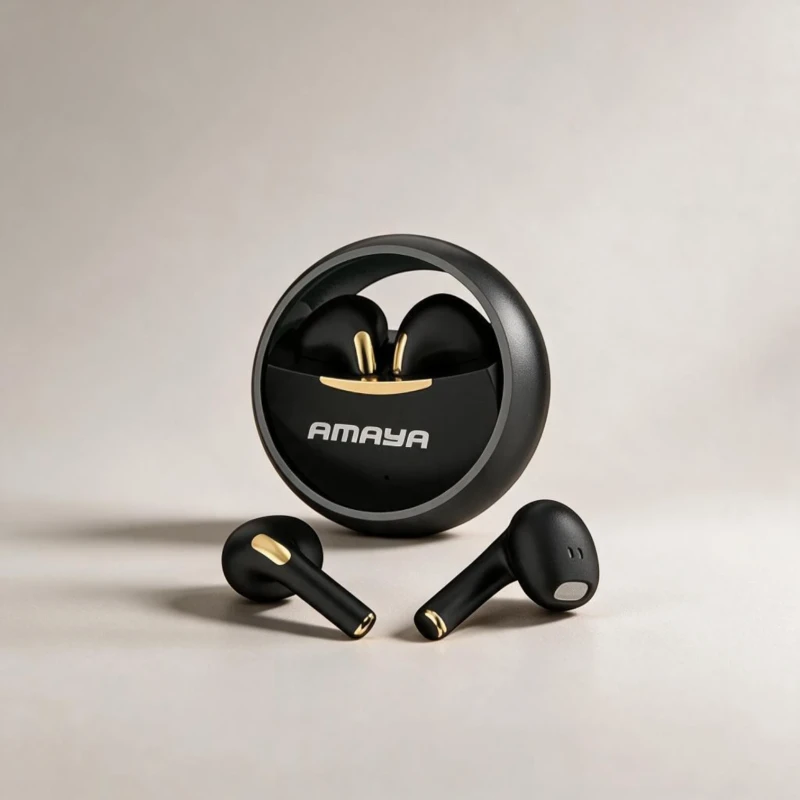 سماعات بلوتوث Amaya ATW-57H AirBuds بعلبة دائرية دوارة