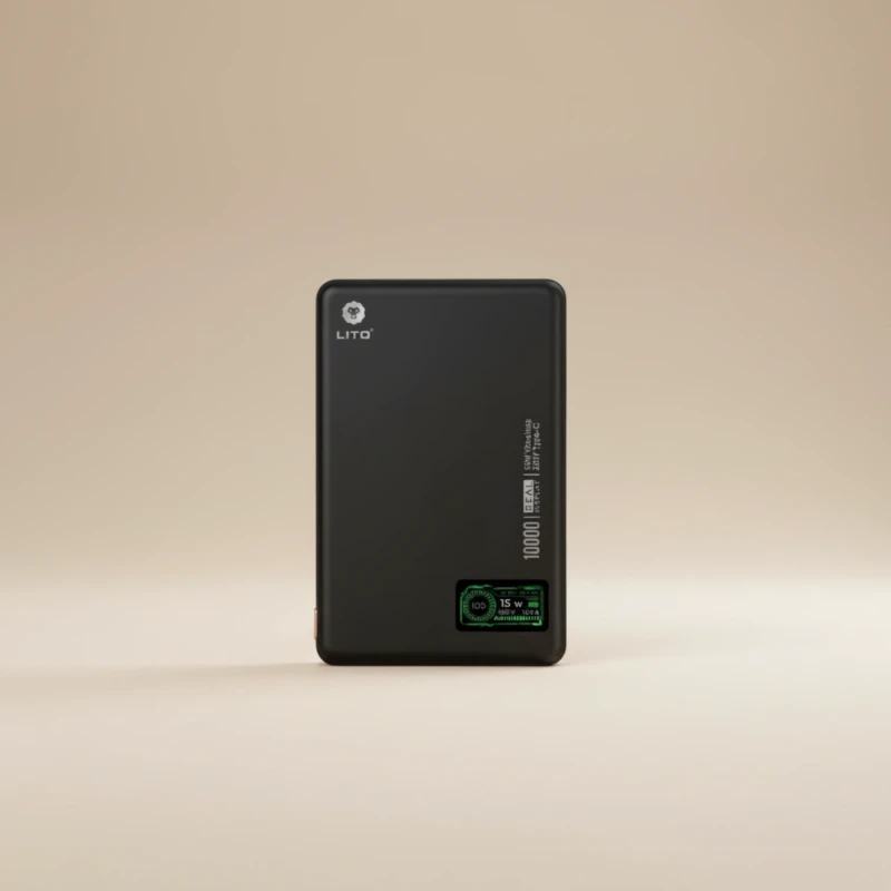 باور بانك مغناطيسي LITO LP09 سعة 10000mAh وشحن لاسلكي 15W