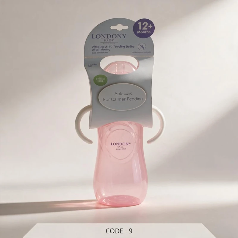 رضّاعة أطفال عريضة العنق بمقبضين Londony Baby لعمر +12 شهرًا – code: 9