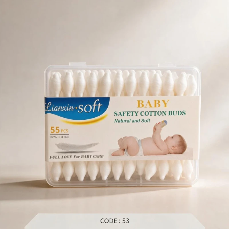أعواد قطن آمنة للأطفال Lianxin Soft عدد 55 code:53