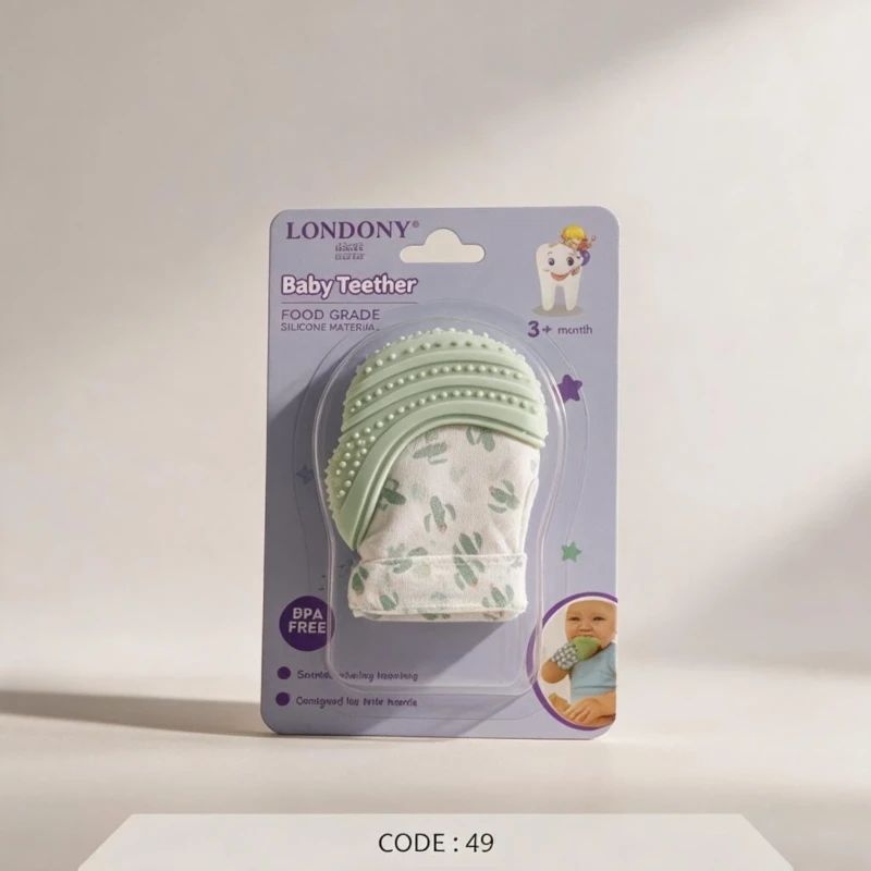 عضاضة أطفال قفاز سيليكون LONDONY لعمر +3 أشهر code:49