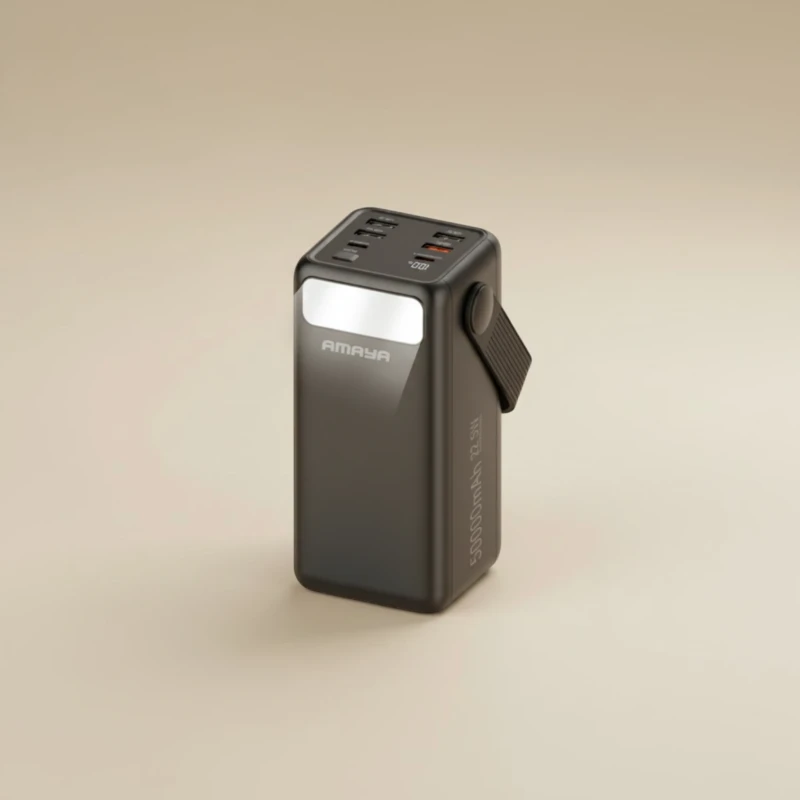 باور بانك Amaya APB-50 PowerBox 50 CE سعة 50000mAh مع كشاف وكابلات مدمجة بقدرة 22.5W