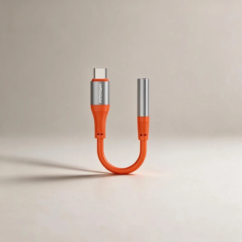 وصلة تحويل صوت AMAYA من تايب سي إلى 3.5mm طول 12 سم – كود AUX-07