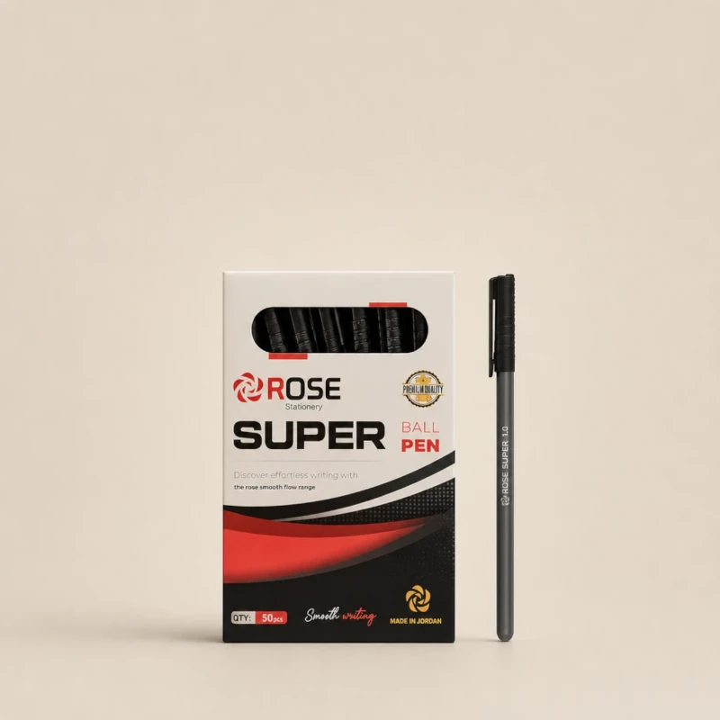 علبة أقلام حبر جاف روز Super – 50 قلمًا برأس 0.7 مم